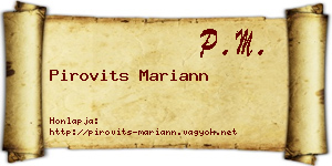 Pirovits Mariann névjegykártya