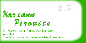 mariann pirovits business card